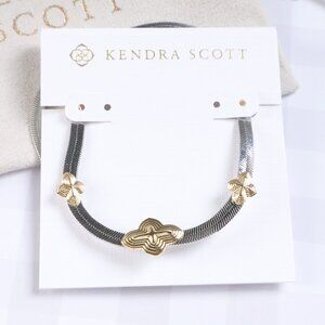 New Kendra Scott Abbie Herringbone Necklace Mixed Metal